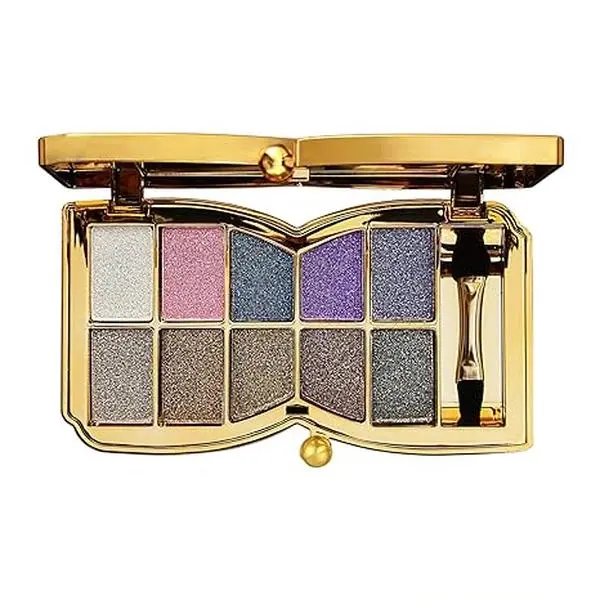 Glitter Eyeshadow Palette,10 Colors Sparkle Shimmer Eye Shadow Highly Pigmented Long Lasting Makeup Set Gold (Type 2)