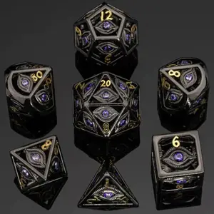 Hollow Dragon's Eye Metal Polyhedral (D&D) Dice Set (7)