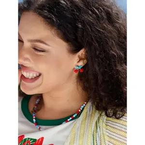 BLOOMCHIC Berry Cute Color Contrast Drop Earringsfor Women Swimweek