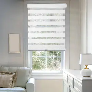 33"x72" Chicology Light Filtering Zebra Shade Beige