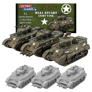 Wargames Delivered Victrix M5 Stuart Tank Set Light Tanks WWII 12mm With Bonus Miniature Download