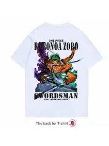 One Piece Four Emperors ShaSummer One Piece Luffy Cosplay Anime Cartoon T-shirt Men's Round Neck Short Sleevenks Logo Printed Short Sleeve T-Shirt for Men Women 2026 Summer Oversized Y2K Casual Streetwear Top