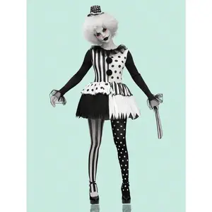 Joyfy Terrifier Costume,Clown Costume For Woman,Adult Women Black And White Killer Clown Costume,For Terrifier Costume Adult Cosplay