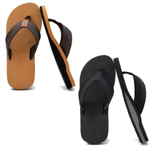 2 Pairs Men's Comfortable Sandals, Stylish Flip-Flops with Arch Support, Yoga Mat Leather Flip Flops for Indoor Outdoor Walks And Beach Adventures