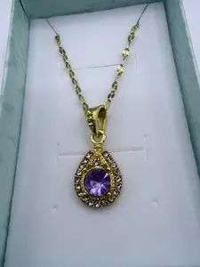 Royal Amethyst Gemstone Necklace, Luxury Evening Gown Jewelry, Elegant Party Pendant, High-End Statement Necklace, Birthday Gift for Her