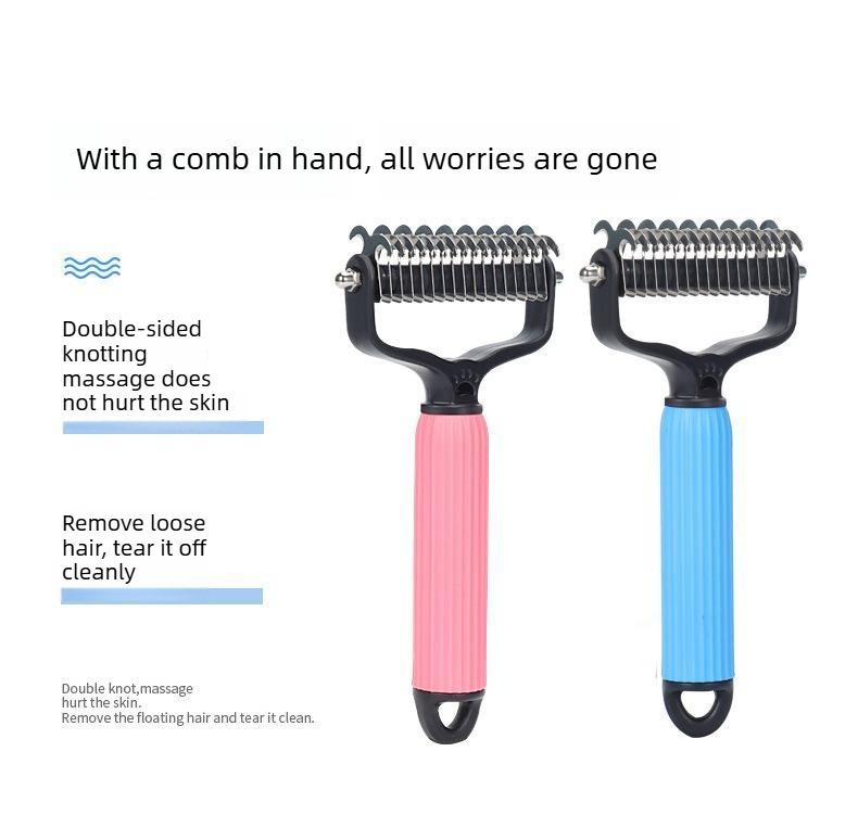 Universal Pet Detangling Comb for Dogs Grooming Tool Double-Sided Stainless Steel for Coat Care & Shedding Removal Easy to Use Essential Grooming