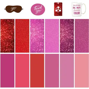 Transfer Ink Sheets for Heat Press Machine, Solid Color Transfer Paper Sublimation for Cricut Mug Press,4.5"x12" Glitter Pre-Inked Sublimation Paper for T-Shirts Cup Coasters Mug