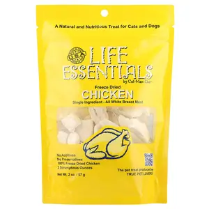 Cat-Man-Doo Life Essentials, Freeze Dried Chicken, For Cats and Dogs, 2 oz (57 g)