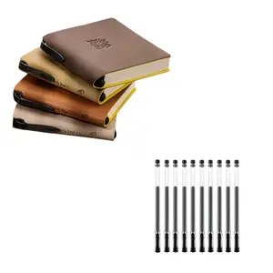 2-Pack 10-Piece 0.5mm Diamond Tip Neutral Pens, Crystal Aesthetic, Smooth Writing, Student Notebook Set, 224 Pages, Office & Gift