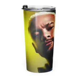 Tapered Stainless Steel Vacuum Flask Tumbler - Insulated, Portable Kitchenware Drinkware with Lid and Transparent Glossy Plastic Accent, Insulation