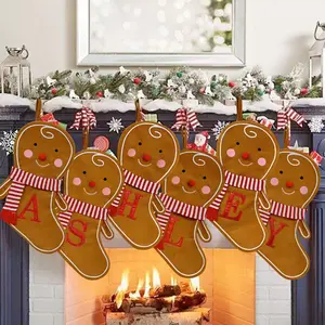 DIY Christmas Gingerbread Man & Sock Letter Felt Ornaments Gift