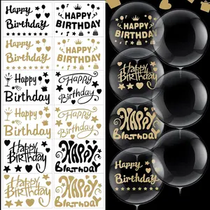 42-Piece Birthday Bobo Balloon Kit with Transparent Bubble Balloons & Stickers for Indoor/Outdoor