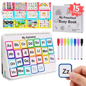 [30 Activities]  Mallify Montessori Busy Book for Kids, Preschool Learning Activities, Toddler Busy Board, Gifts for Toddlers, Busy Tots Bilingual Toddler Markers, Travel Student Painting Supplies, Teaching Supplies, Easter Gifts Easter Basket Stuffers