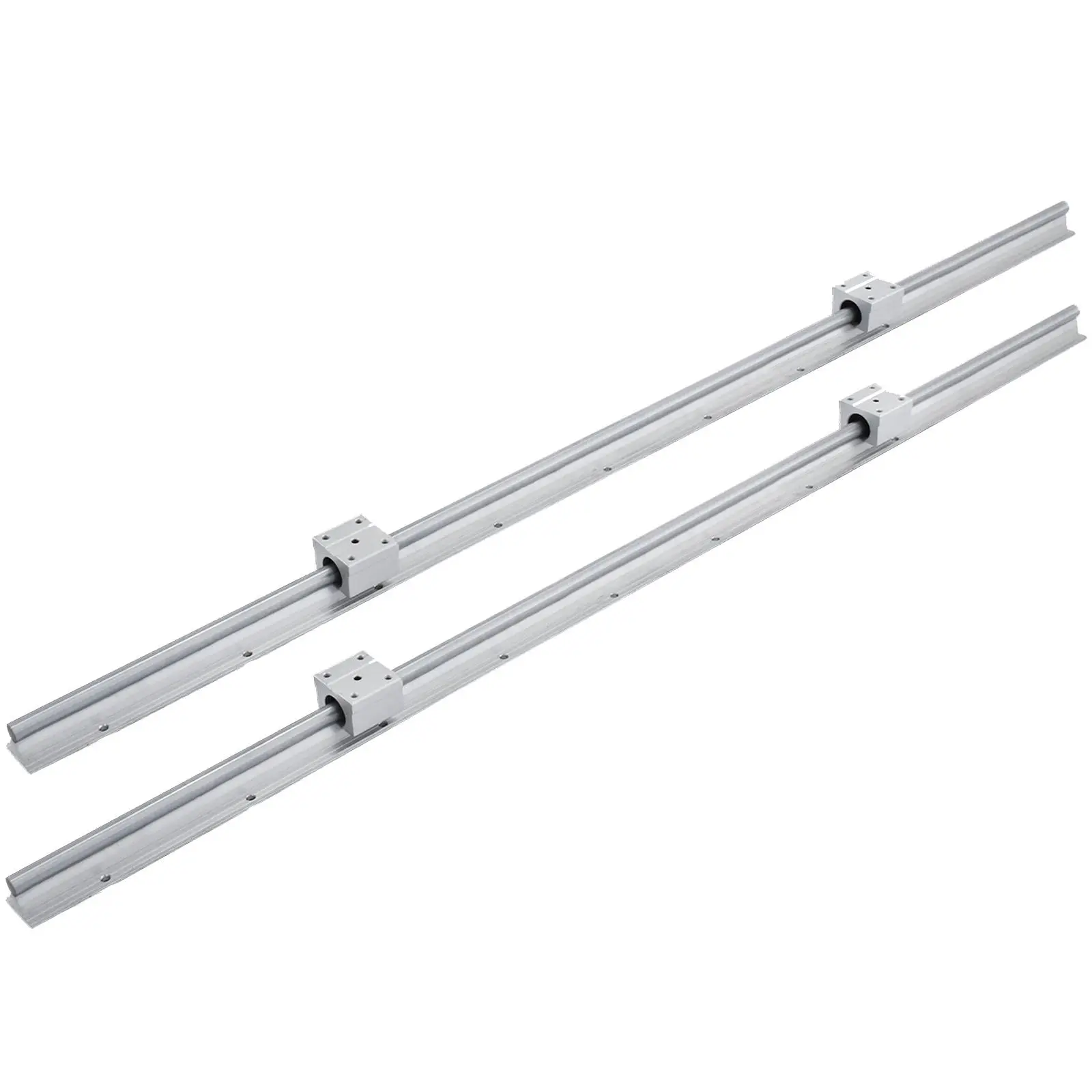 【summerfinds】VEVOR Linear Rail, 2PCS SBR12-1000mm, Linear Guide 2 PCS Linear Guide Rails, 4 PCS Square Type Carriage Bearing Blocks, CNC Rail Linear Rails and Bearings Kit, for Automated Machines and Equipments