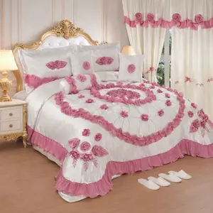Luxury pink & white royal bedding set