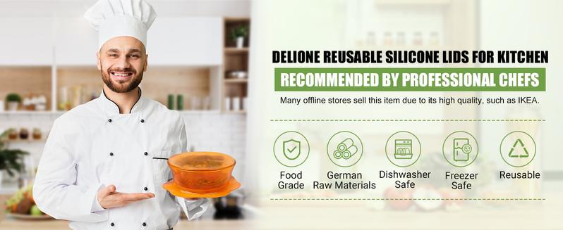 Rottogoon Silicone Stretch Lids for Food Storage Reusable Elastic Bowl Covers for Cups Jars Round & Rectangular Containers Microwave Safe Fridge Covers Multicolor Food Grade Kitchen Utensils & Accessories Kitchenware