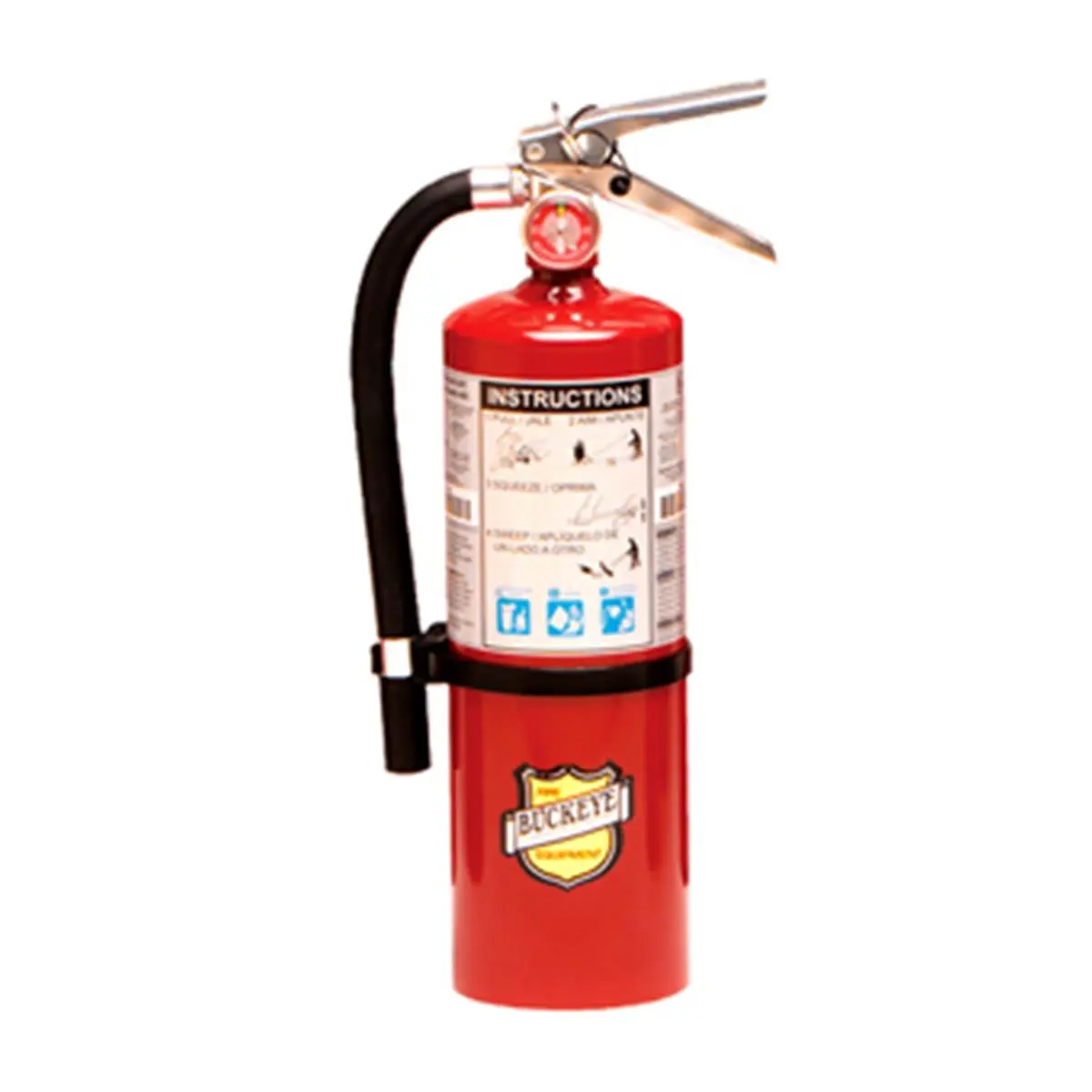 Buckeye Multipurpose Fire Extinguisher, 5 lbs ABC Type, 16.37" Height, 4.25" Diameter, 7.25" Width, 195 psi, with Wall Mount for Home Improvement, Security & Safety Emergency Kits