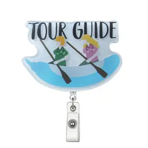 Cute Cartoon Pattern Badge Holder, 1 Count Creative Funny Badge Reel, Identification Badges & Supplies for Students Office Staff Doctors Nurses Teachers