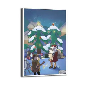 Christmas Poster Christmas Tree Santa Poster Decorative Painting Canvas Wall Art Picture Print Modern Family Bedroom Decor