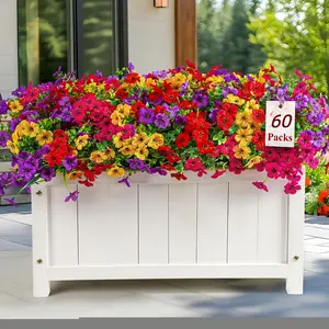 60 Bundles of UV-Resistant Artificial Flowers, Colorful Violet Eucalyptus Fake Plants, Outdoor Indoor Decor, Floral Decoration, All-Season Home Decoration