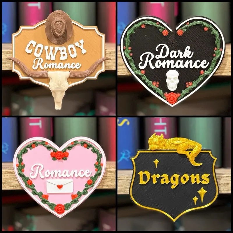Bookshelf Library Signs, Genre Dividers, bookshelf Decor, book dividers