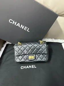 Pre-owned CHANEL 2.55 mini black and gold（SZ 68167)