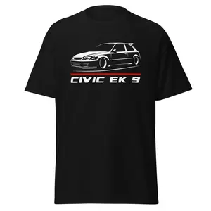 Premium T-Shirt For Civic EK 9 Car Enthusiast Grandpa Dad Son Birthday Gift Men's Tee Classic Cotton Fabric Menswear Streetwear Top