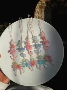 Spring Flower Phone Strap & Keychain – Lily & Butterfly Charm