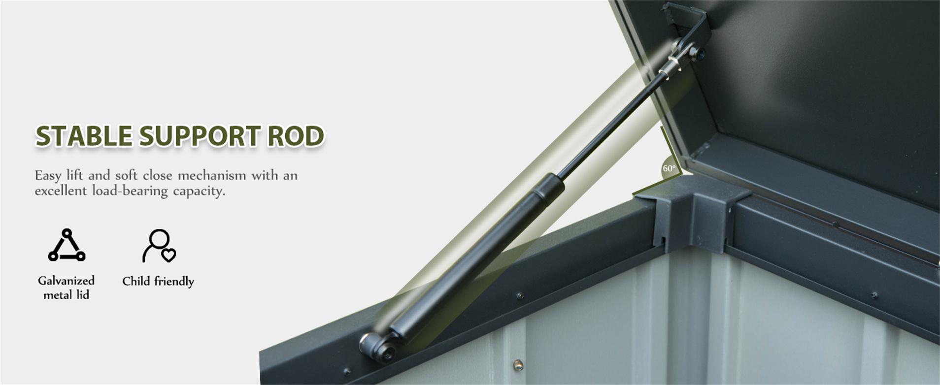 120 Gallon Waterproof Outdoor Storage Deck Box, Lockable Patio Storage Bin, Dark Gray, For Patio Garden Backyard