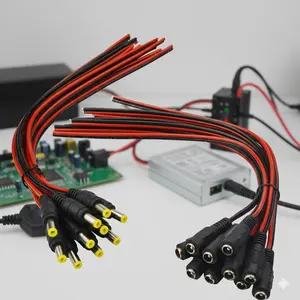 5/20/50 Pcs 12V DC Power Connector Set, 5.5x2.1mm Male Female Plug Adapter Cable for LED Strip, CCTV Camera, Driver, Electrical Wiring Tool Accessories