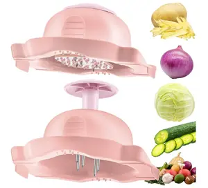 2 Pieces Food Safety Holder Mandoline Slicing Tool, Food Slicer Cutter Finger Guard for Mandoline Slicer Grater Cutting (Pink)