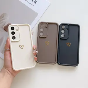 A set of 3 simple heart patterned phone cases with frosted soft full coverage, suitable for Samsung S26,S26PLUS,S26ULTRA,S25,S25PLUS,S25ULTRA,S24,S24FE,S24PLUS,S24ULTRA,A54,A53,A52,A36,A35,A34,A33,A17,A16,A15,NOTE20,NOTE20ULTRA,S23,S23PLUS,S23ULTRA,S22,S2