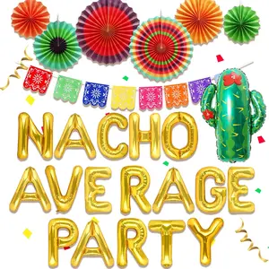 Nacho Average Fiesta Party Decorations Kit - Mexican Taco Balloons, Festive Banner for Party Supplies