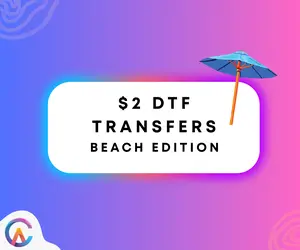 Beach DTF Transfer Sheets – $2 DTFs for Tees, Hoodies & Gifts – Heat-Press Ready