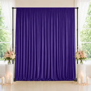 Spandex Backdrop Curtain Purple 10ft x 10ft, 4-Way Stretch Wrinkle-Free Photo Booth Backdrop with Rod Pockets for Wedding & Events