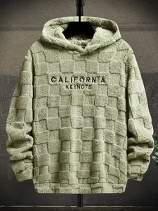 Men's Autumn Winter Fleece Lined Hoodie, Outdoor Casual Hooded Sweatshirt, Warm Pullover for Fall & Winter, Comfortable Daily Wear