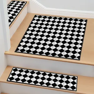 15PCS Give away a square floor mat Non-Slip Washable Stair Mat Set  Anti Slip Pebble Backing Floor Carpet Secret Stair Runner Rug Kids Pet Safe Bold Graphic Appearance Crafting extra cushion kitchen