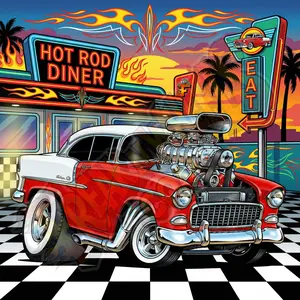 Drive-In '55 Custom 3x3 Premium Vinyl Magnet, Single