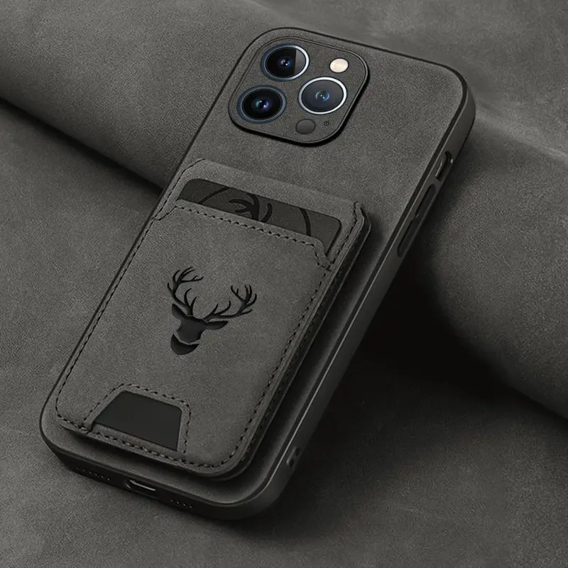 Luxury PU Leather Card Holder Phone Case Casing Cover with Magnetic Closure, Adhesive Backing, Protective Accessory for iPhone 18,17,16,15,14,13,12,11,XS,XR