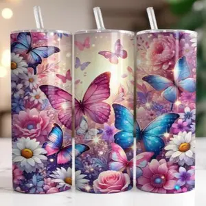 Butterflies | 20oz Skinny sublimation tumbler transfer print out (TRANSFER ONLY, NOT A FINISHED TUMBLER)