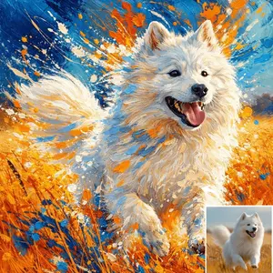 2D Flat, Custom Oil Painting Portrait with Wooden Frame, Art Transformed From Photos On Canvas, Wedding Portrait Family, Suitable for Couples Birthday Engagement Portrait Pet Memorial | Family Gift | Personalized Gift, Birthday Gift