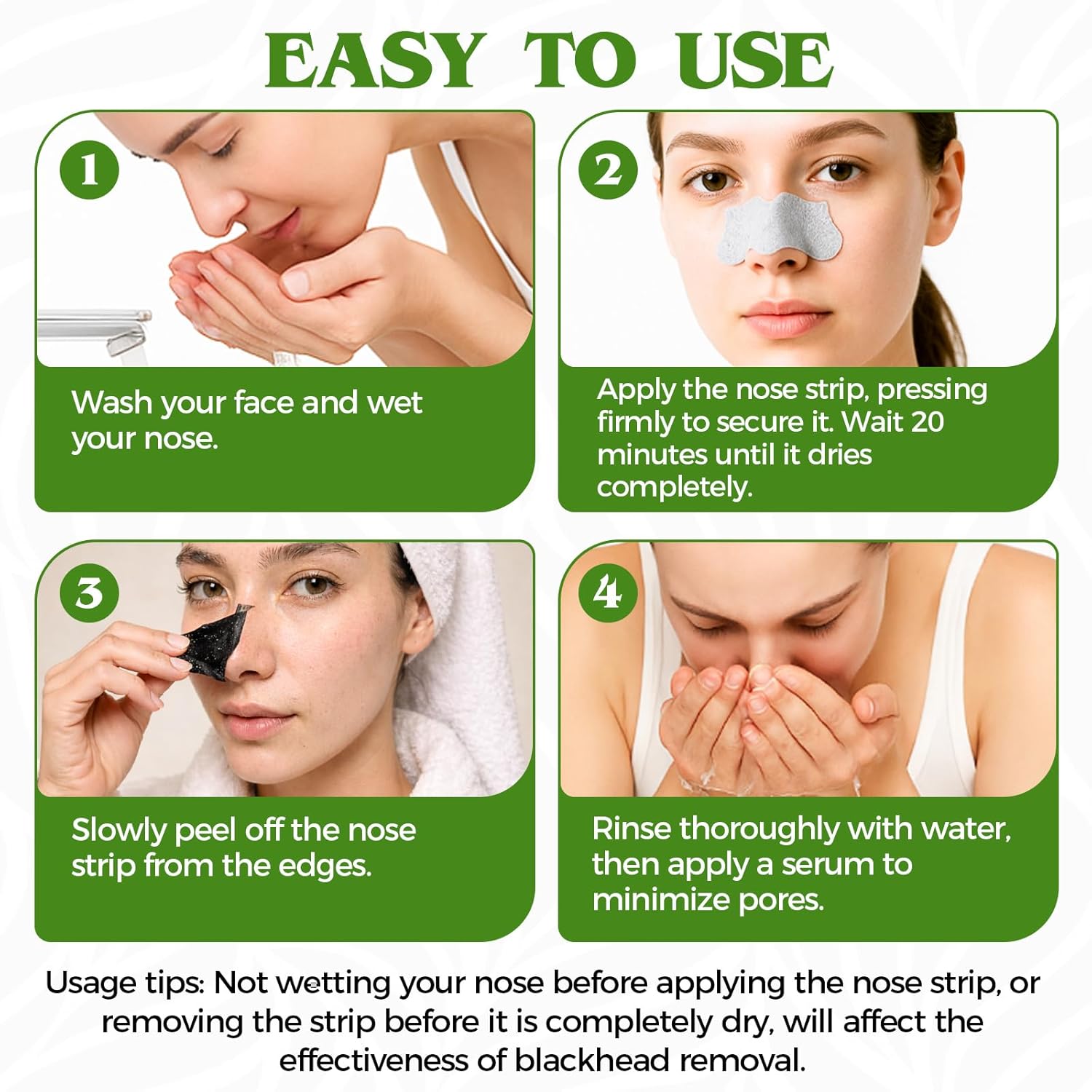 Blackhead Remover Strip, Nose Strips Blackhead Remover, Charcoal Pore Strips for Men and Women, Deep Cleansing and Oil Control, Instantly Unclogs Pores, Nose Strips for All Skin Types (10 Counts)