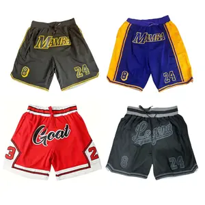 Men's Mamba Sports Shorts Basketball Shorts Soft Fabric Sports Casual Outfit 100% Polyester Double Stitching Embroidered Logos Loose Fit