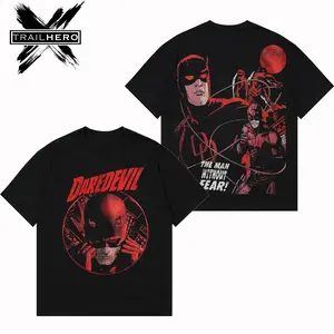 TRAIL HERO - DAREDEVIL V2 Premium Acid Washed Hoodie T-Shirt, En Sabah Nur Hoodie Shirt, Character Comics Fans Shirt, Superhero Washed Shirt, Comic Book Fans T-Shirt, Superhero Graphic Tee Cotton