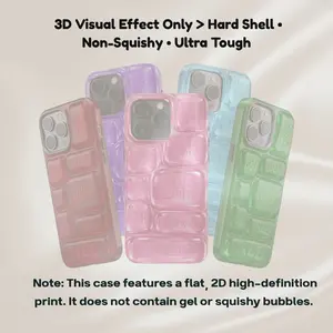 Crush Ice Cube Phone Case, 3D Illusion Visual Printed Graphic Hard Phone Cover, Anxiety Sensory Play Blue