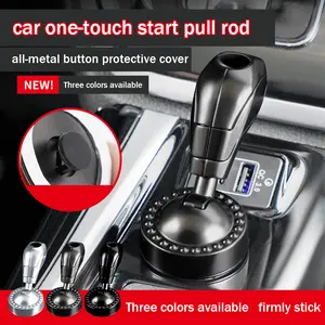 New car one-touch start joystick decorative sticker car button key protective cover