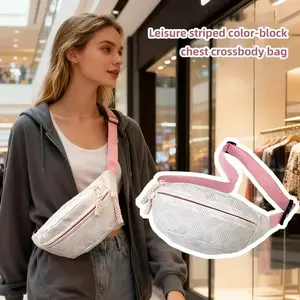 TikTok Viral Quilted Crossbody Chest Bag for Men Women, Lightweight Large Capacity Sling Waist Pack, Adjustable Streetwear Fanny Pack for Travel Shopping Sports Hiking Daily Outdoor Use, Trendy Unisex Chest Bag for Everyday Carry Essentials