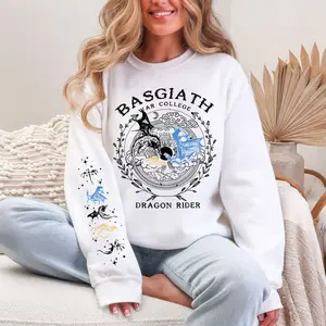 Basgiath War College 2 Sided Sweater, Fourth Wing Sweatshirt, Rebecca Yoros, Dragon Rider Shirt, Violet Sorrengail, Bookish Unisex Long Sleeve Crewneck