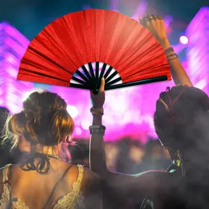 Large Glitter Folding Hand Clack Fan Accessory Line dancing Decor