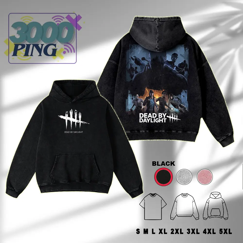 Dead by Daylight Hoodie & T-Shirt Killer vs Survivors Graphic, Vintage Acid Wash Apparel, Horror Gaming Merch, The Entity Pullover, Unisex Cotton Top